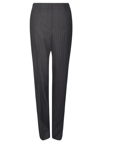 Dries Van Noten Straight Leg Striped Pants - Gray