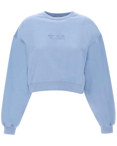 Woolrich Cotton Fleece Logo Crewneck Sweatshirt - Blue