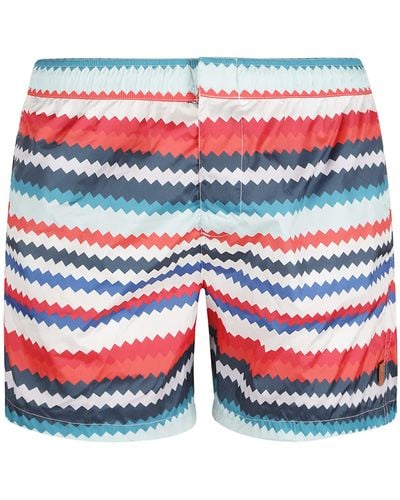Missoni Printed Polyester Swimming Shorts - Red