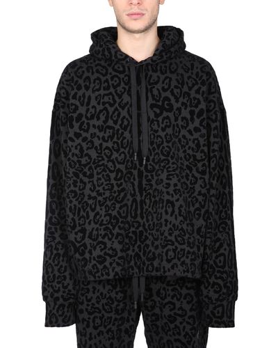 Dolce & Gabbana Sweatshirt With Leopard Print - Black