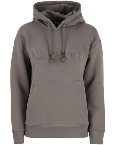 Max Mara Agre Jersey Sweatshirt With Embroidery - Gray
