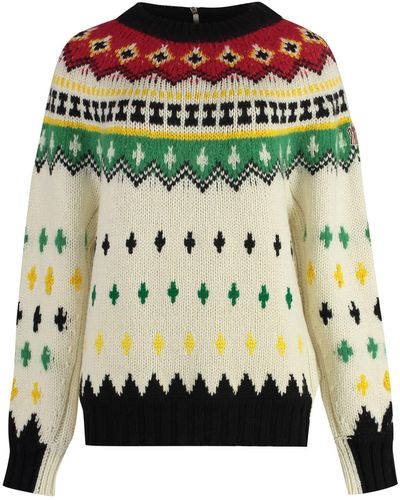 3 MONCLER GRENOBLE Appliquéd Fair Isle Wool-blend Sweater - Multicolor