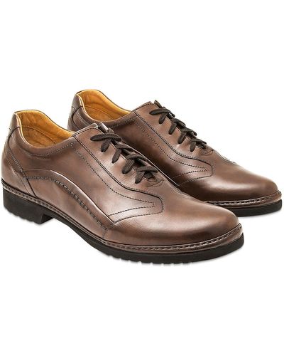 Pakerson Cocoa Italian Handmade Leather Lace-up Shoes - Brown