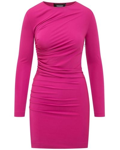 DSquared² Ruched Dress - Pink