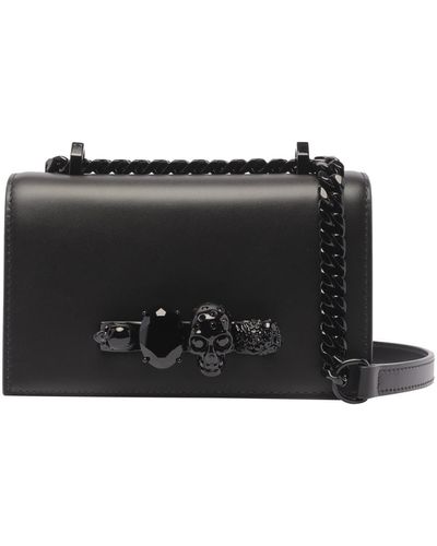 Alexander McQueen Mini Jeweled Satchel - Black