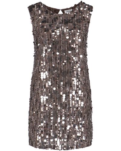 P.A.R.O.S.H. Mini Dress Full Paillettes - Metallic