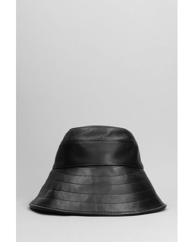 The Attico Logo Plaque Bucket Hat - Black