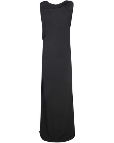 Alberta Ferretti Long Organza Dress - Black