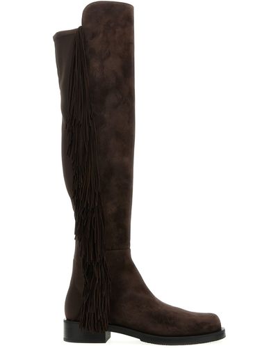 Stuart Weitzman 5050 Bold Fringe Boots, Ankle Boots - Black