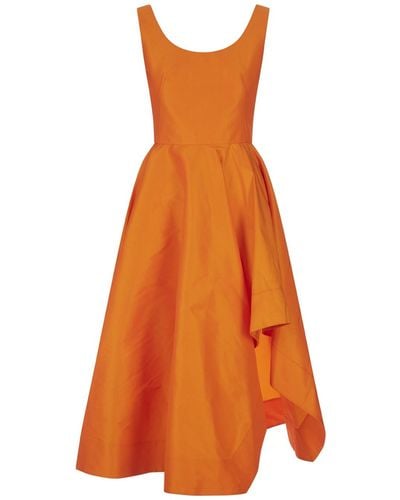 Alexander McQueen Asymmetric Midi Dress - Orange