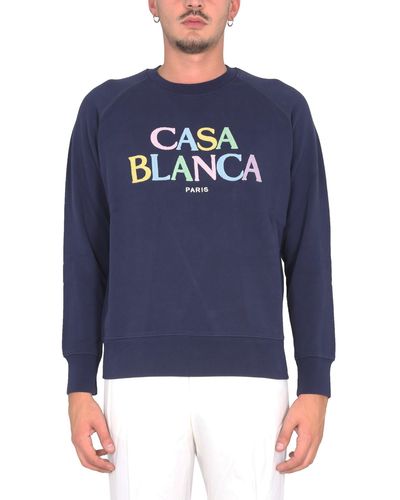 Casablancabrand Crewneck Sweatshirt - Blue