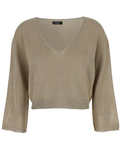 Liu Jo V Neckline Sweater - Natural