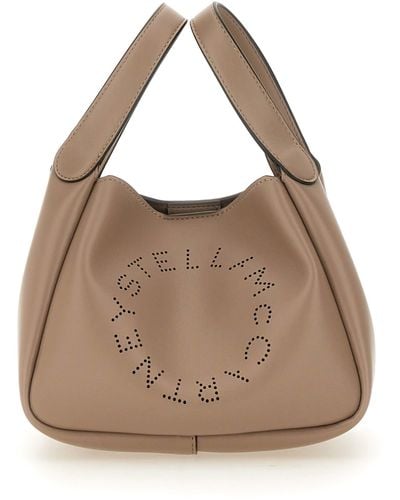 Stella McCartney Shoulder Bag With Logo - Natural