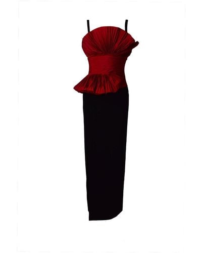 Elie Saab Slit Detailed Sleeveless Dress - Red