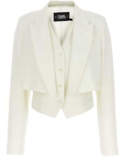 Karl Lagerfeld Hun Blazer And Suits - White