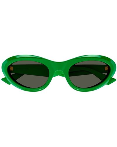 Bottega Veneta Oval Frame Sunglasses - Green