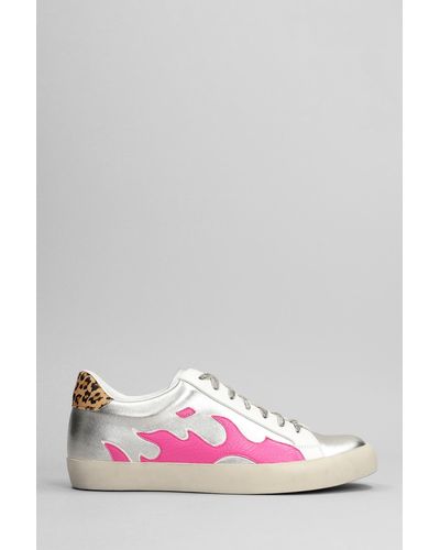 Bibi Lou Sneakers In Platinum Leather - Pink