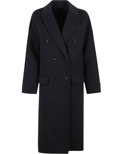 Brunello Cucinelli Double-breasted Long Coat - Black