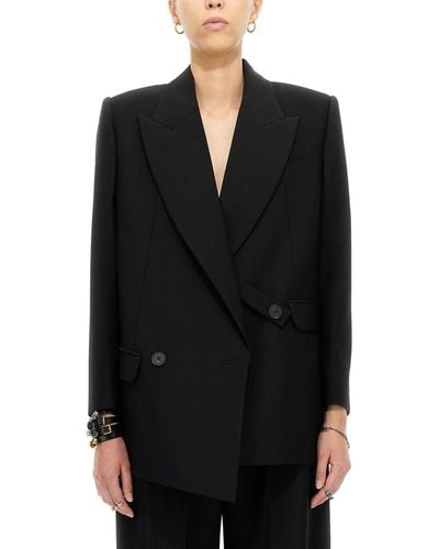 Alexander McQueen Structured Double-breasted Jacket - Black