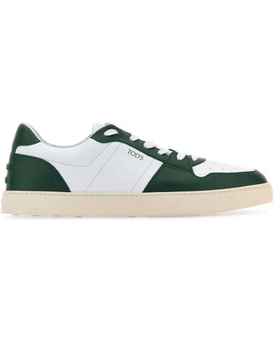 Tod's Two-Tone Leather Sneakers - Green