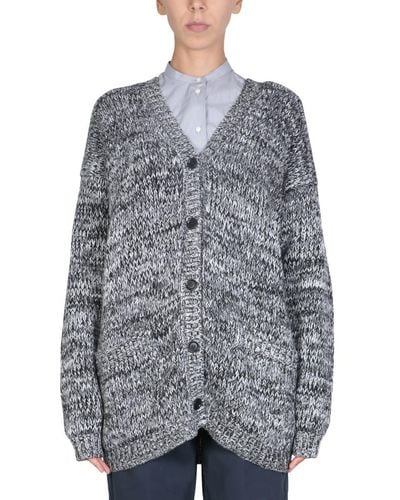 Aspesi Virgin Wool Oversized Cardigan - Gray