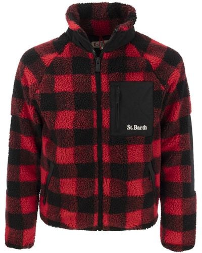 Mc2 Saint Barth Sherpa Check 6151 - Jacket With Pocket - Red