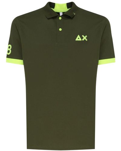 Sun 68 Polo T-Shirt With Front Logo - Green