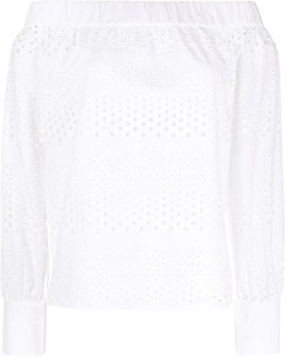 Karl Lagerfeld Broderie Anglaise Top - White