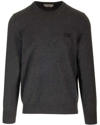 Alexander McQueen Cashmere Crew Neck Sweater - Gray