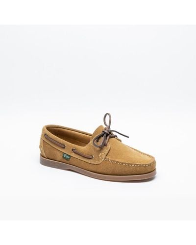 Paraboot Barth Tobacco Suede Boat Loafer - Natural