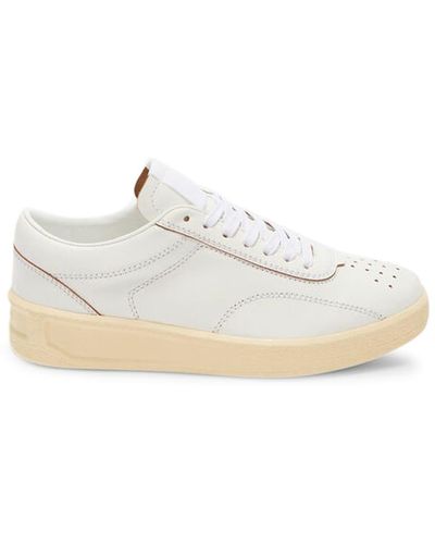 Jil Sander Cupsole Lo Top - Cow Leather W/ Contrast Base - White