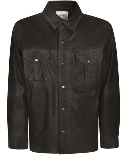 S.w.o.r.d 6.6.44 Cargo Buttoned Polo Shirt - Black