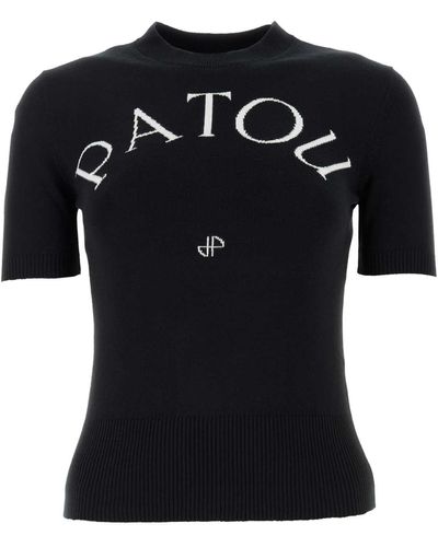 Patou Cotton Blend T-Shirt - Black