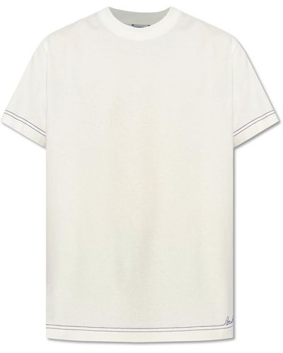 Burberry T-shirt With A Patch, - White