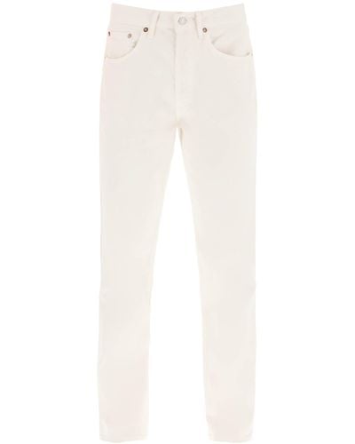Agolde Lana Straight Mid Rise Jeans - White