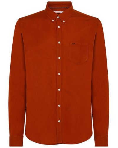 Sun 68 Linen Shirt - Orange