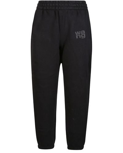 T By Alexander Wang Puff Paint Logo Esential Terry Classic Sweatpant - Black