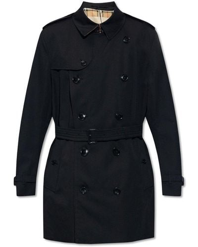 Burberry Cotton Trench Coat, - Black
