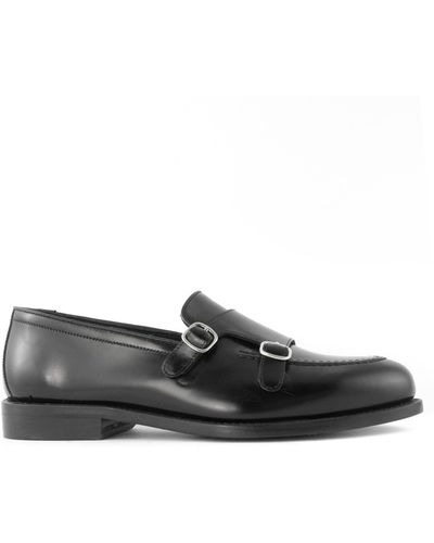 BERWICK  1707 Calf Leather Monk Shoes - Black