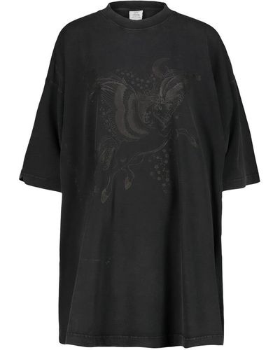 Vetements Flying Unicorn Tonal Tshirt - Black