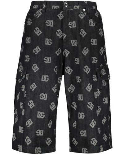 Dolce & Gabbana Cotton Cargo Bermuda Shorts - Grey