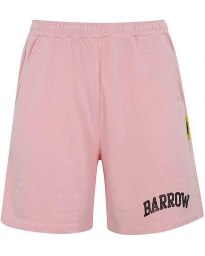 Barrow Fleece Shorts With Washed Print - Pink