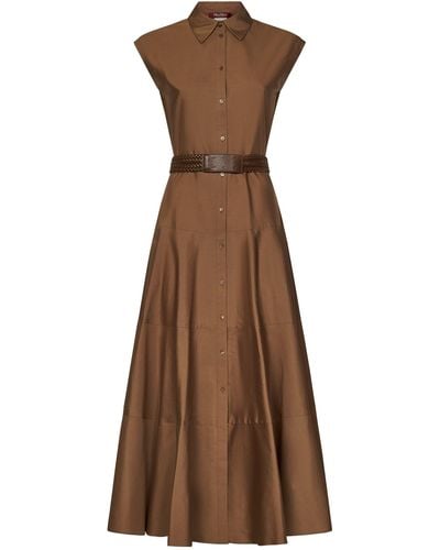 Max Mara Studio Ampex Long Dress - Brown