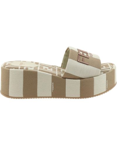 Fendi Slide Sandals - White