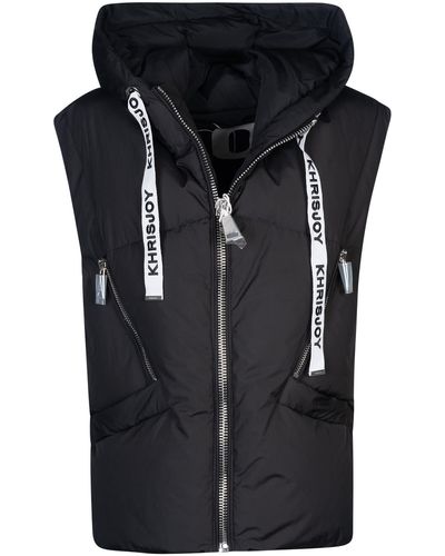 Khrisjoy Logo Zip Hooded Gilet - Black