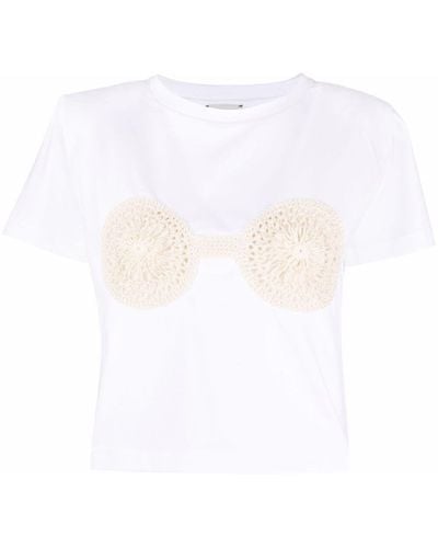 Magda Butrym Crochet-detailed Cotton T-shirt - White