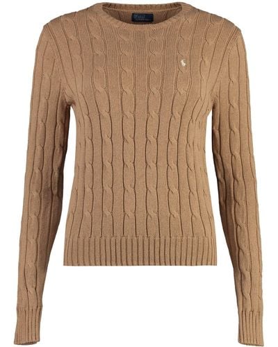 Polo Ralph Lauren Cable Knit Jumper - Brown
