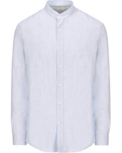 Brunello Cucinelli Round-collared Buttoned Shirt - White