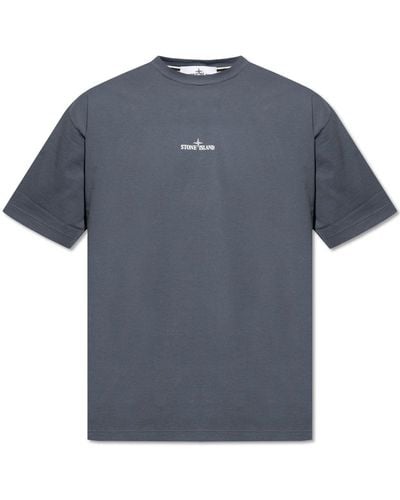 Stone Island T-shirt With Logo, - Blue