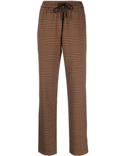 Essentiel Antwerp Eosha Drawstring-waistband Checked Trousers - Brown